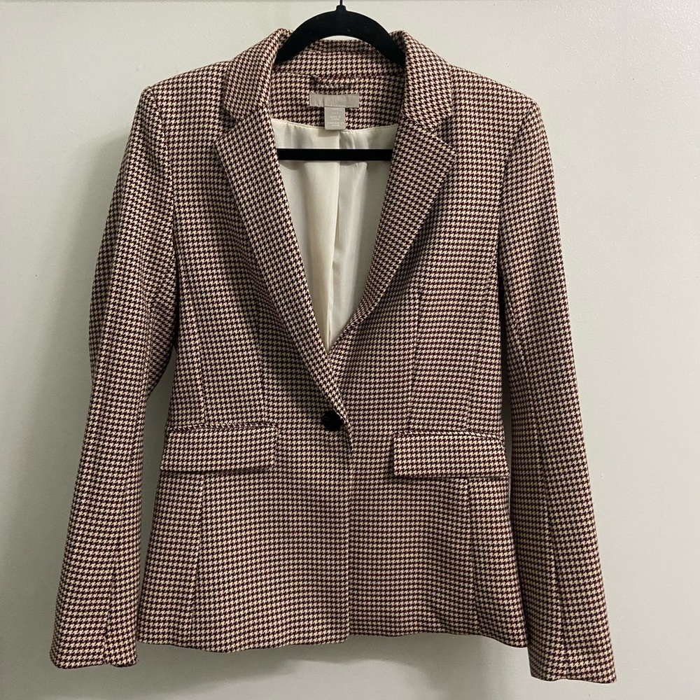 H&M Houndstooth Fitted Blazer